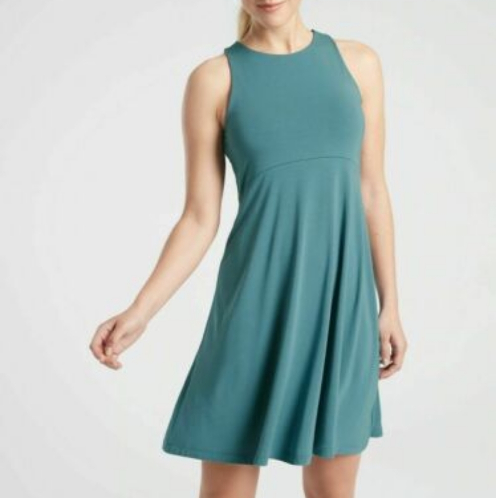 Athleta Santorini Thera Dress Large Petite Dark Surf Teal